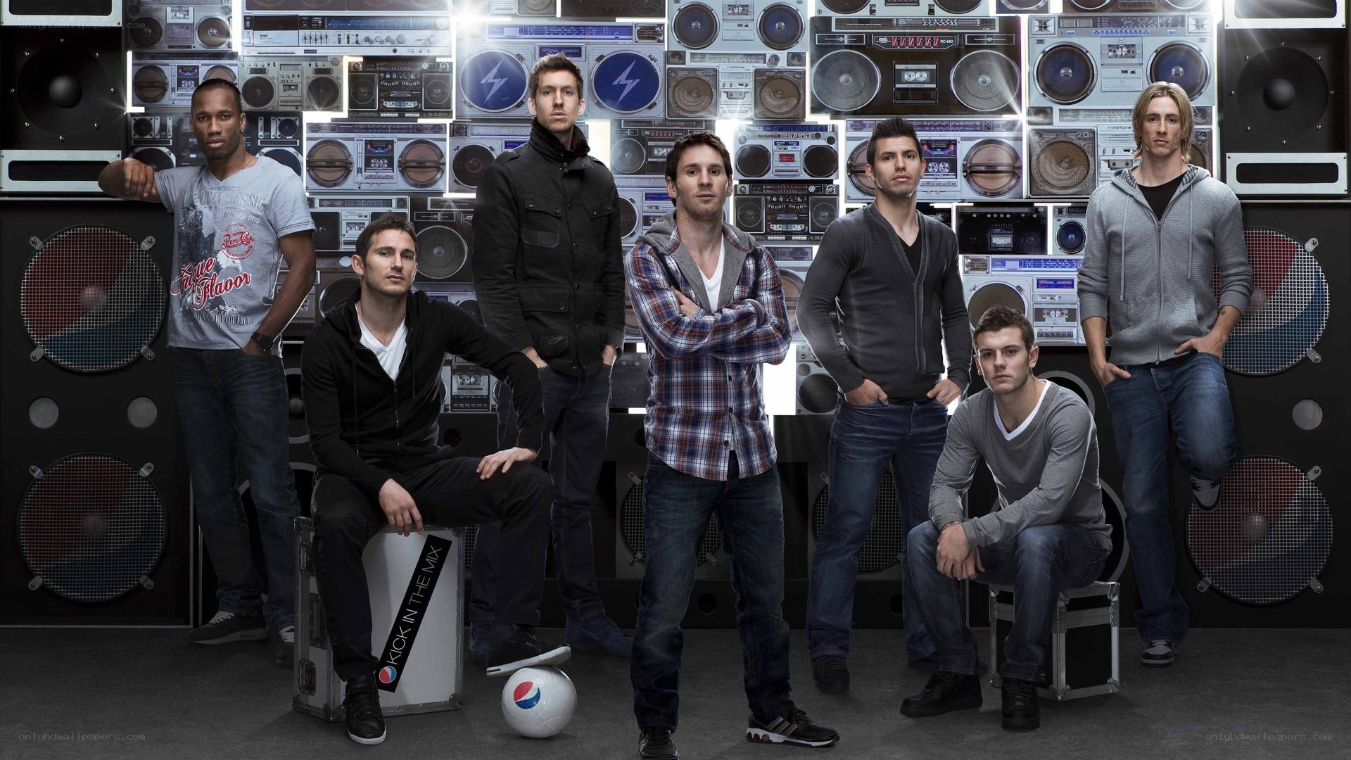 men posing with boomboxes