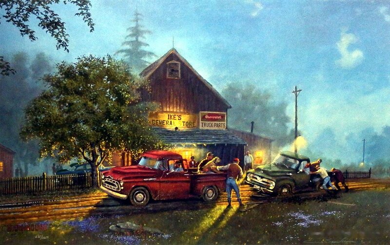Men Pushing a Truck