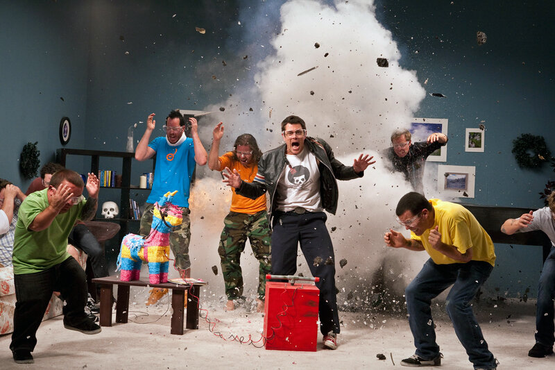 Men Reacting to Explosion