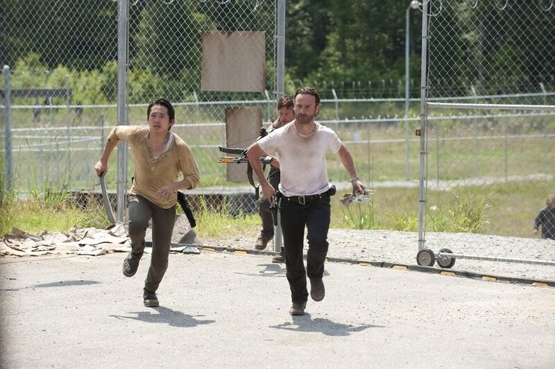 Men Running with Weapons