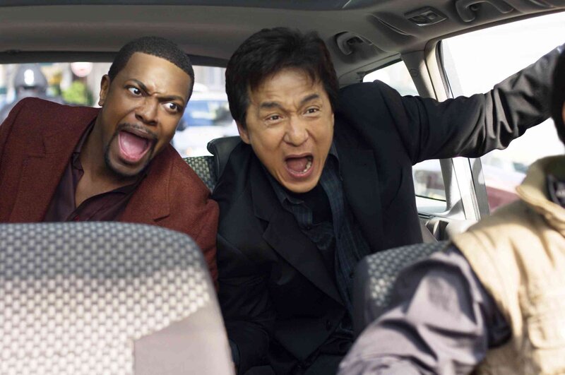 Men screaming in a car