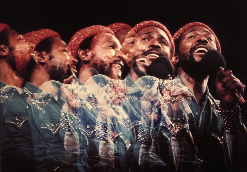 Men Singing on Stage — Blue
