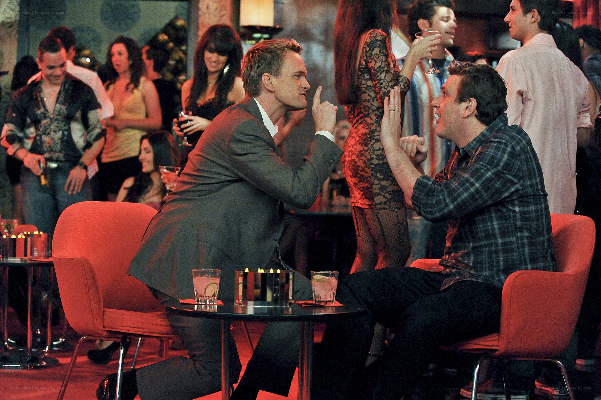 Men talking in a bar
