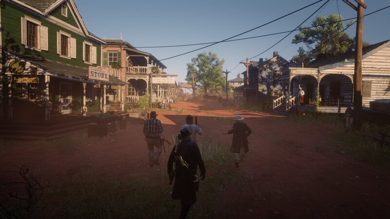 Men Walking in Town — Brown