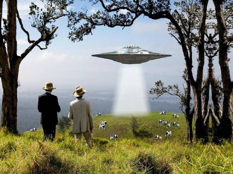 Men Watching UFO