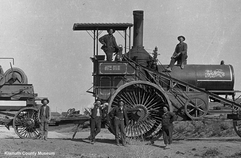 Men with steam tractor