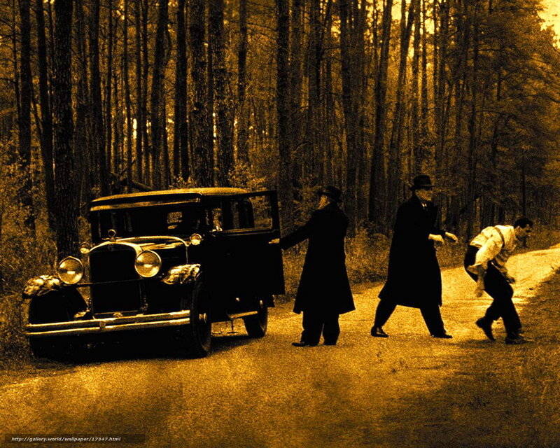 Men with vintage car in forest