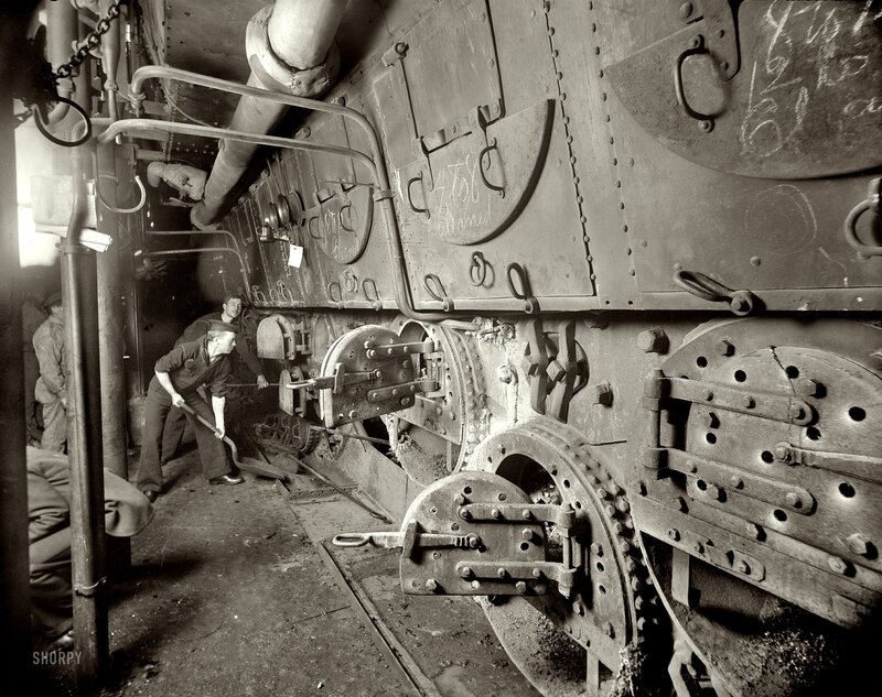 Men Working on Steam Engine