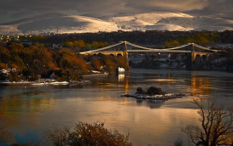 Menai Bridge over River