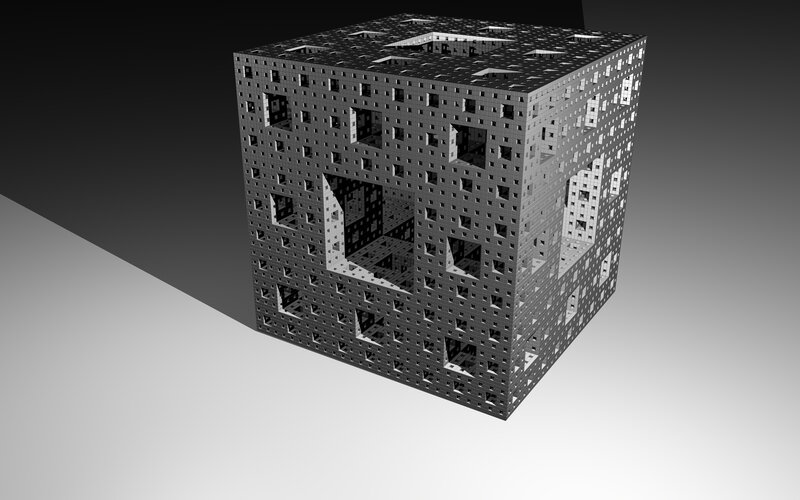 Menger sponge fractal cube