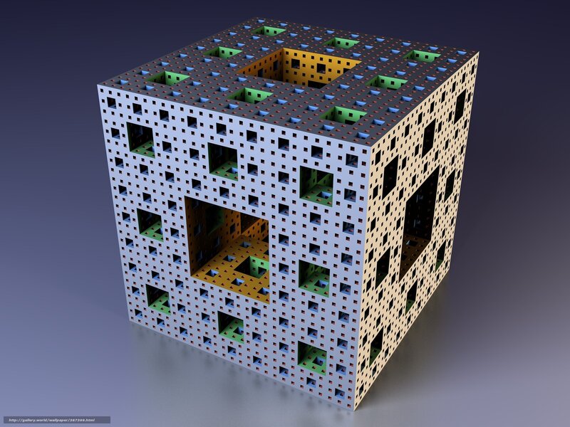 Menger sponge fractal cube