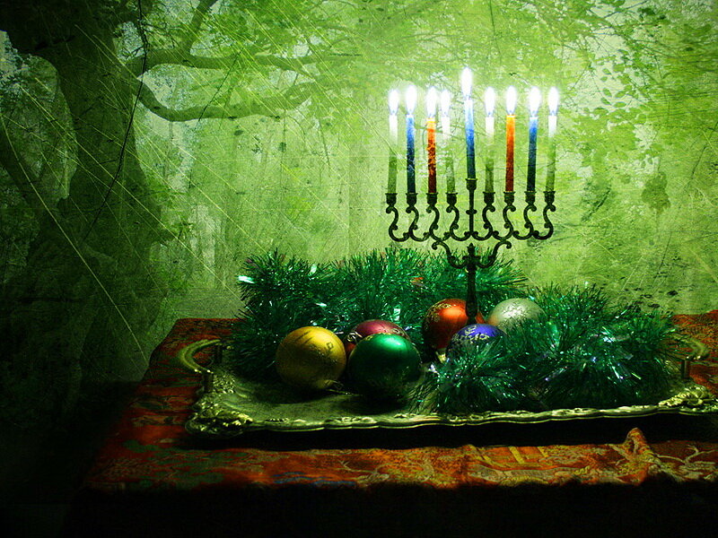 Menorah with Ornaments