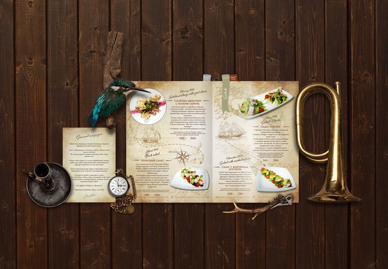 Menu with Food Dishes