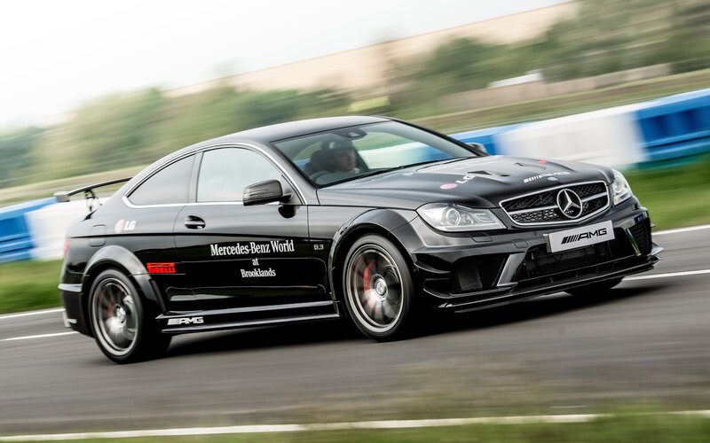 Mercedes-AMG C63 on a racetrack