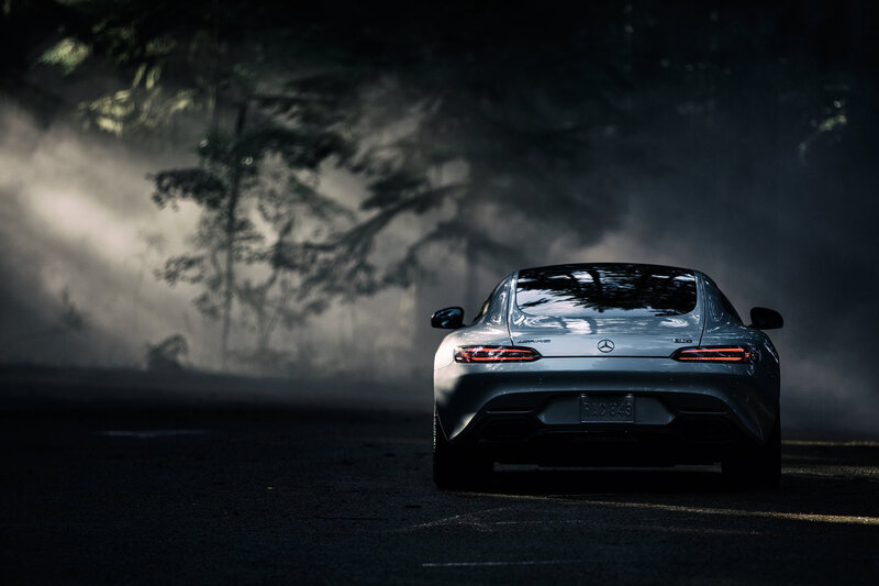 Mercedes-AMG GT on a misty road