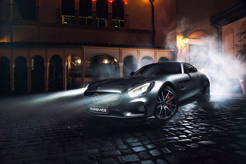 Mercedes-AMG GT on cobblestones