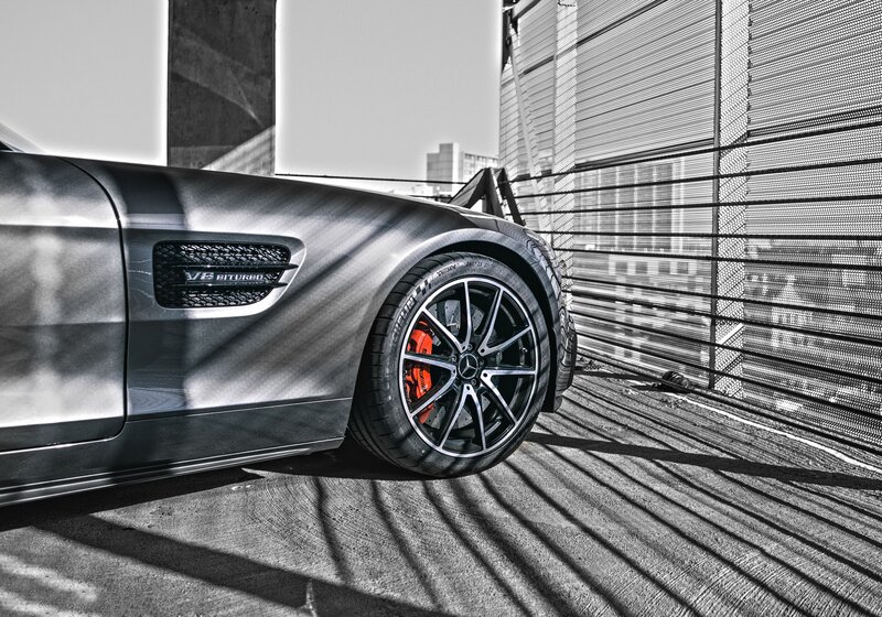 Mercedes-AMG GT with red brakes