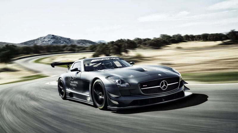 Mercedes-AMG GT3 racing on track