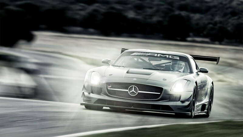 Mercedes-AMG GT3 racing on track