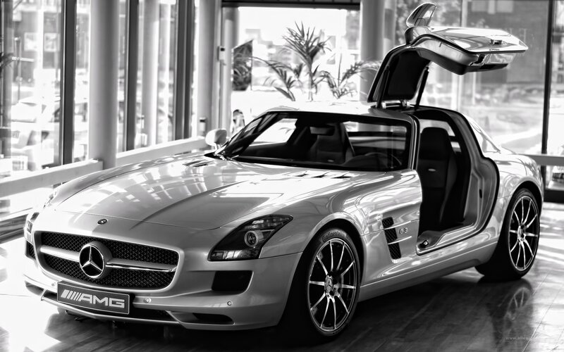 Mercedes-AMG SLS with doors open