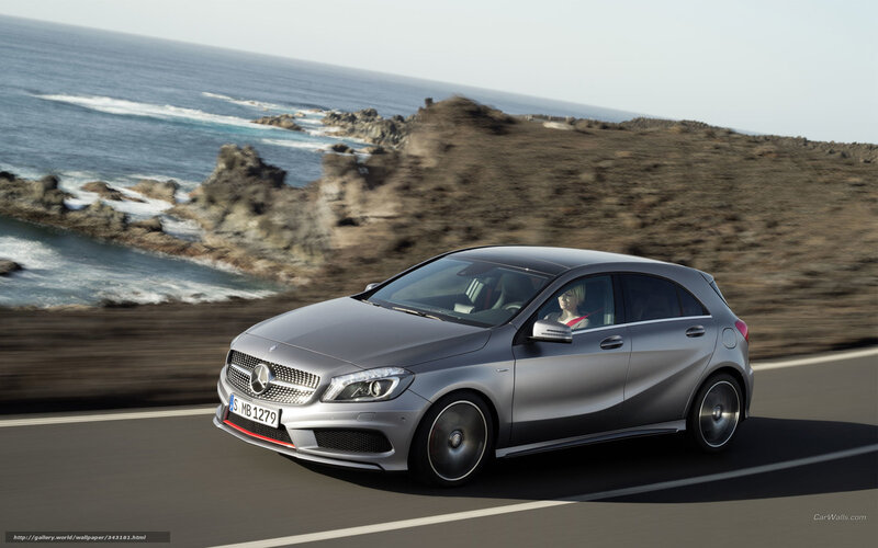 Mercedes-Benz A-Class driving by the coast