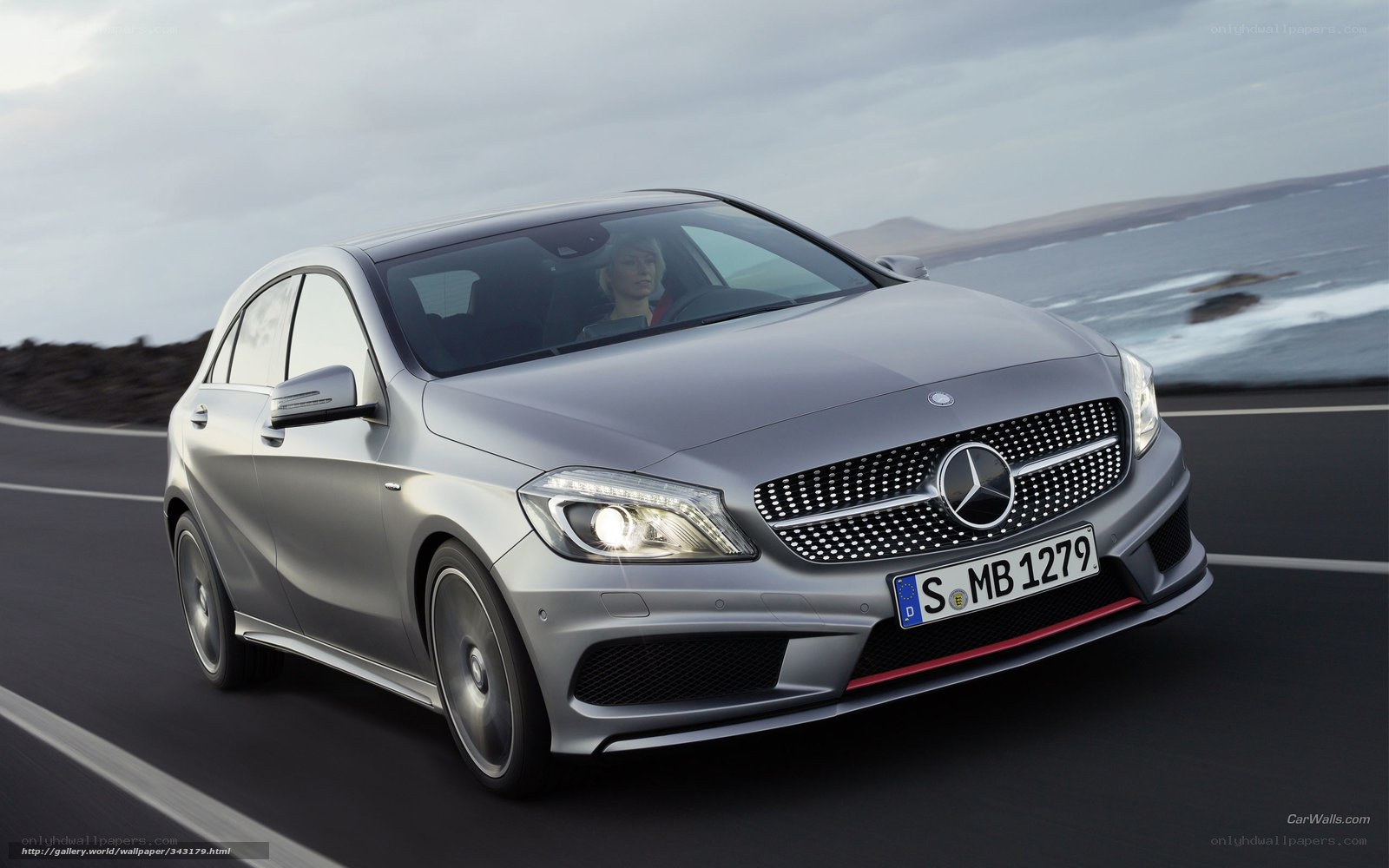Mercedes-Benz A-Class driving on coastal road