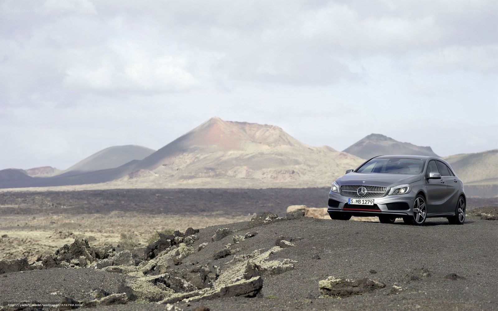 Mercedes-Benz A-Class in volcanic landscape