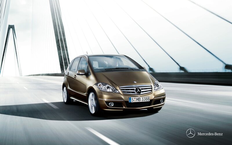 Mercedes-Benz A-Class on a bridge