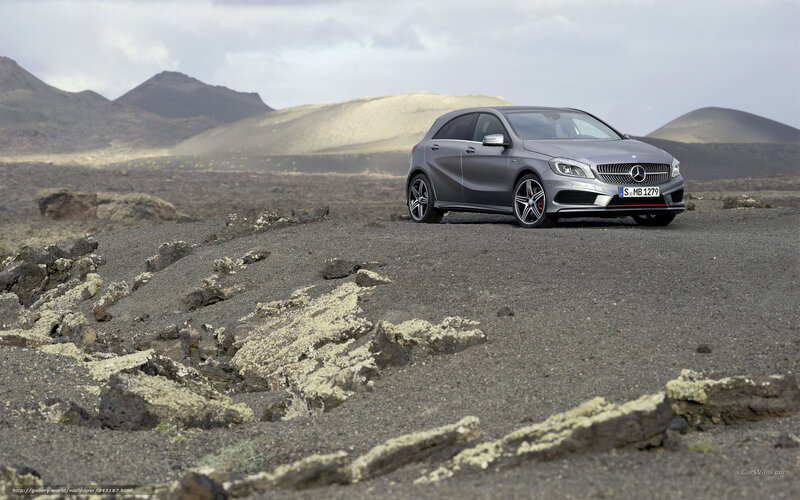 Mercedes-Benz A45 AMG in volcanic landscape