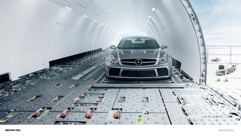 Mercedes-Benz AMG in cargo plane