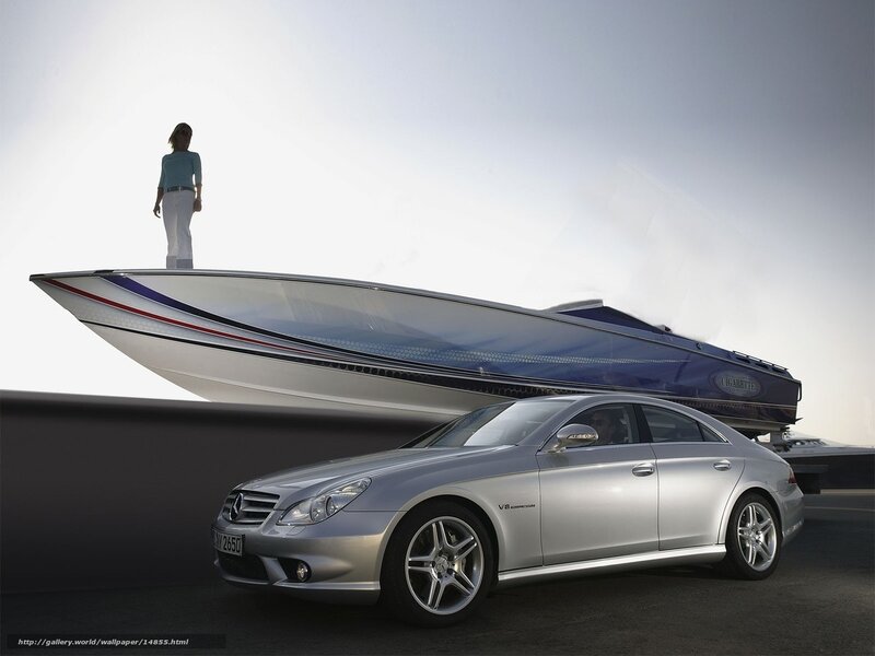 Mercedes-Benz and speedboat