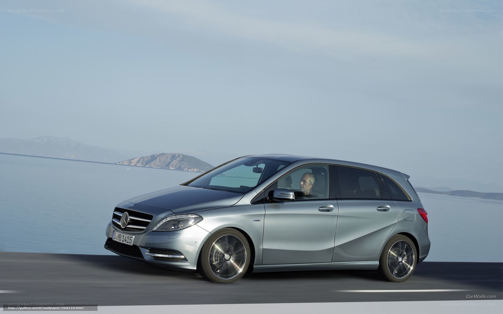Mercedes-Benz B-Class driving by the sea