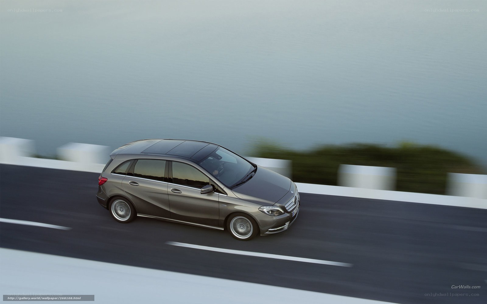Mercedes-Benz B-Class driving on a coastal road