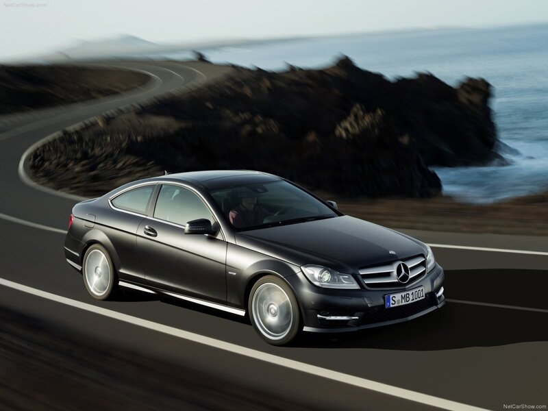 Mercedes-Benz C-Class Coupe on coastal road