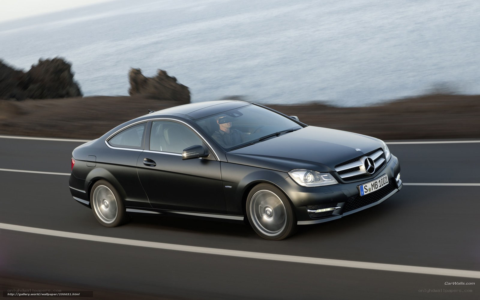 Mercedes-Benz C-Class Coupe on coastal road