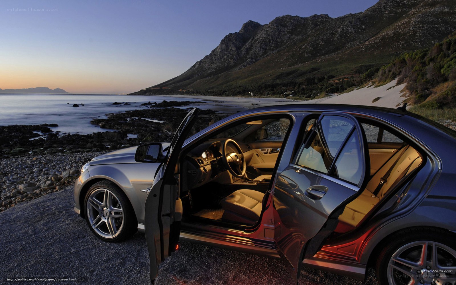 Mercedes-Benz C-Class on a coastal road