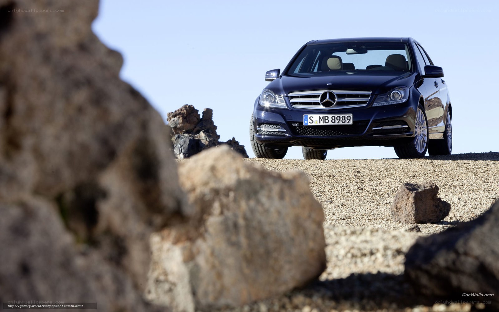 Mercedes-Benz C-Class on rocky terrain