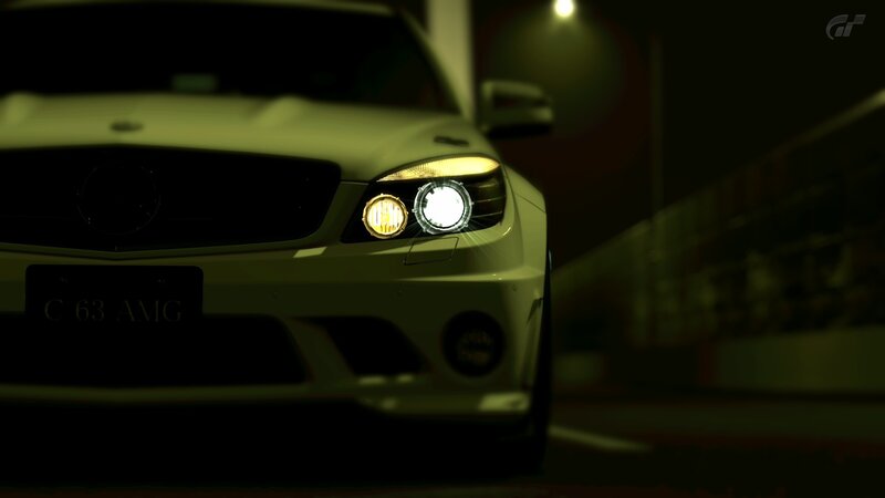 Mercedes-Benz C63 AMG at night