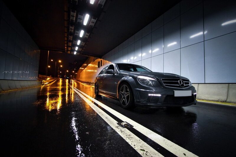Mercedes-Benz C63 AMG in a tunnel