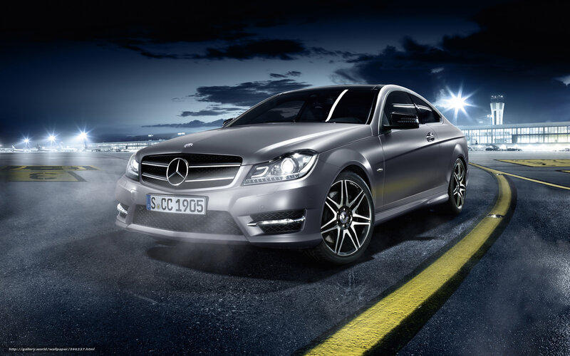 Mercedes-Benz C63 AMG on airport tarmac