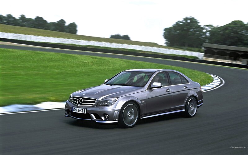 Mercedes-Benz C63 AMG on racetrack