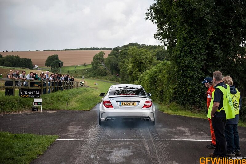 Mercedes-Benz C63 on a rally stage