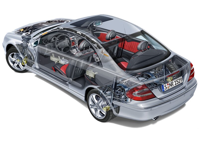 Mercedes-Benz car cutaway diagram