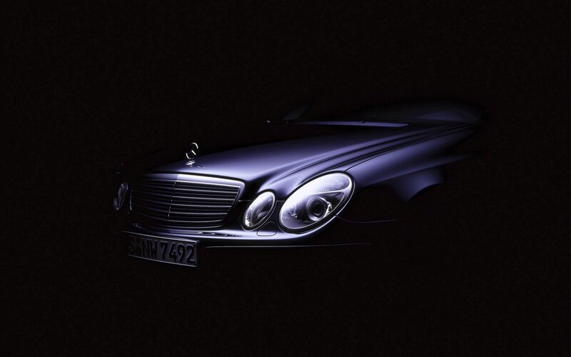 Mercedes-Benz Car Front — Black, Dramatic