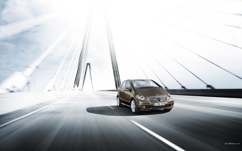 Mercedes-Benz car on a bridge