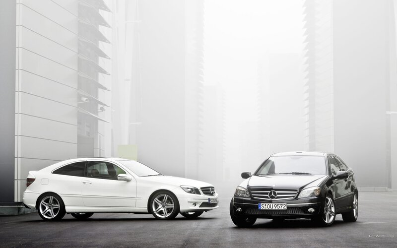 Mercedes-Benz cars in fog