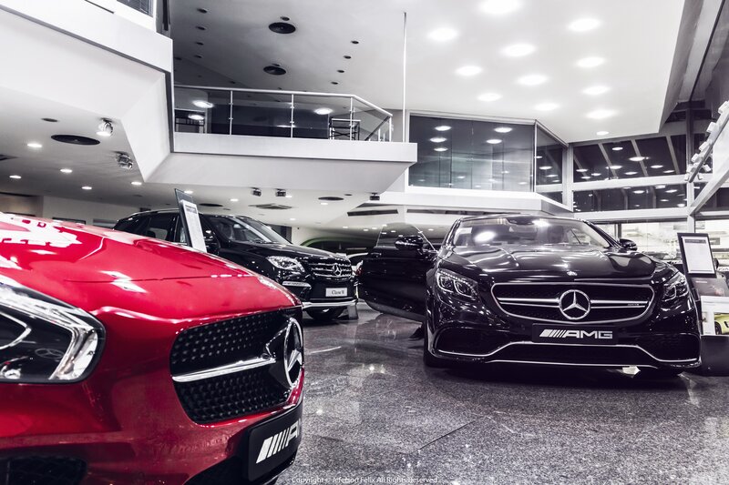 Mercedes-Benz Cars in Showroom
