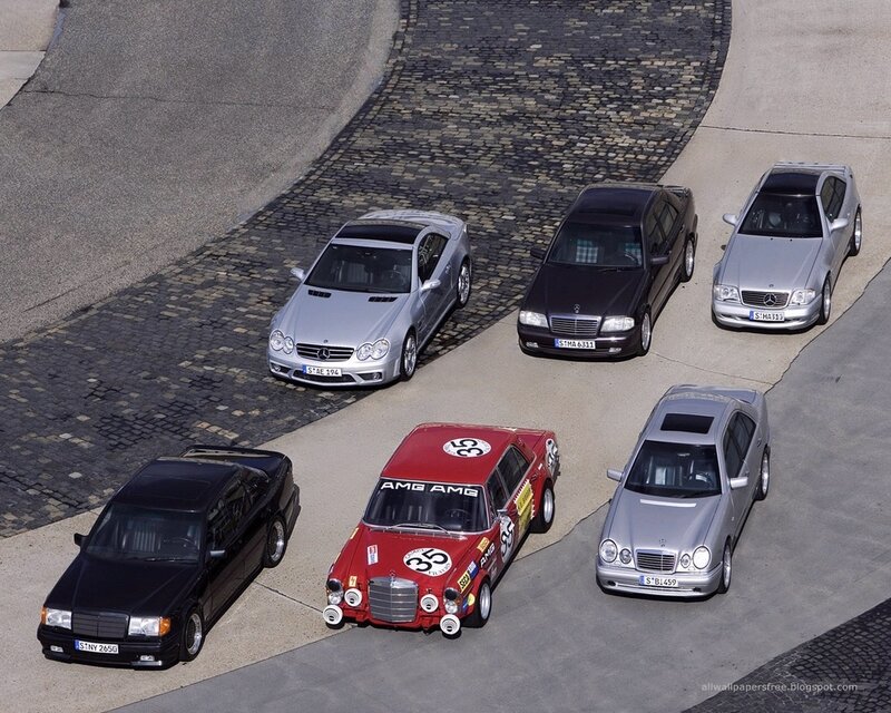 Mercedes-Benz cars on cobblestone