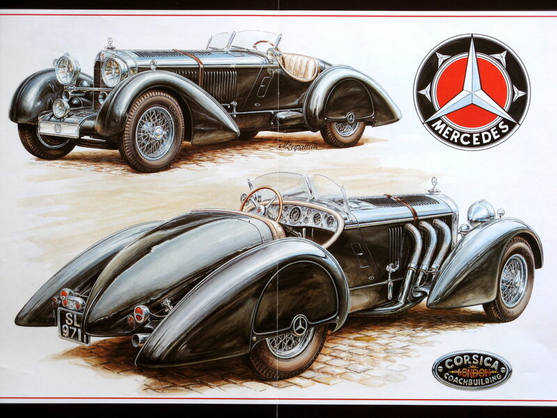 Mercedes-Benz classic car illustrations