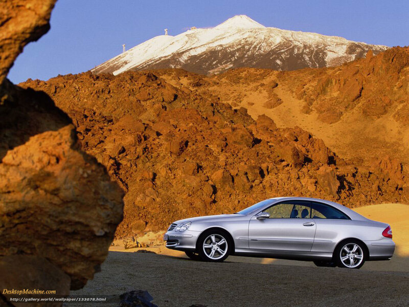 Mercedes-Benz CLK in volcanic landscape